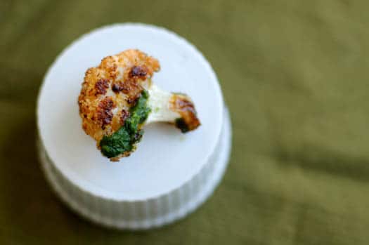 chili roasted cauliflower with cilantro dressing