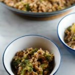 farro with broccoli and shiitakes
