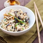 Brown Rice with Wild Mushrooms and Spinach