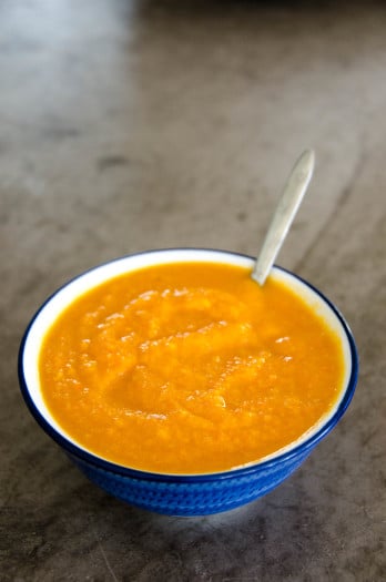 Carrot + Red Lentil Soup with Warming Thai Spices