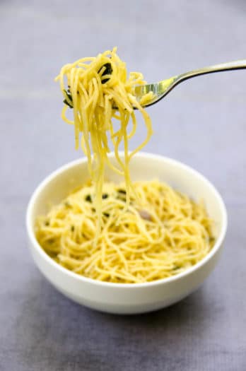 Spaghetti with Garlicky, Lemony, Creamy Kale
