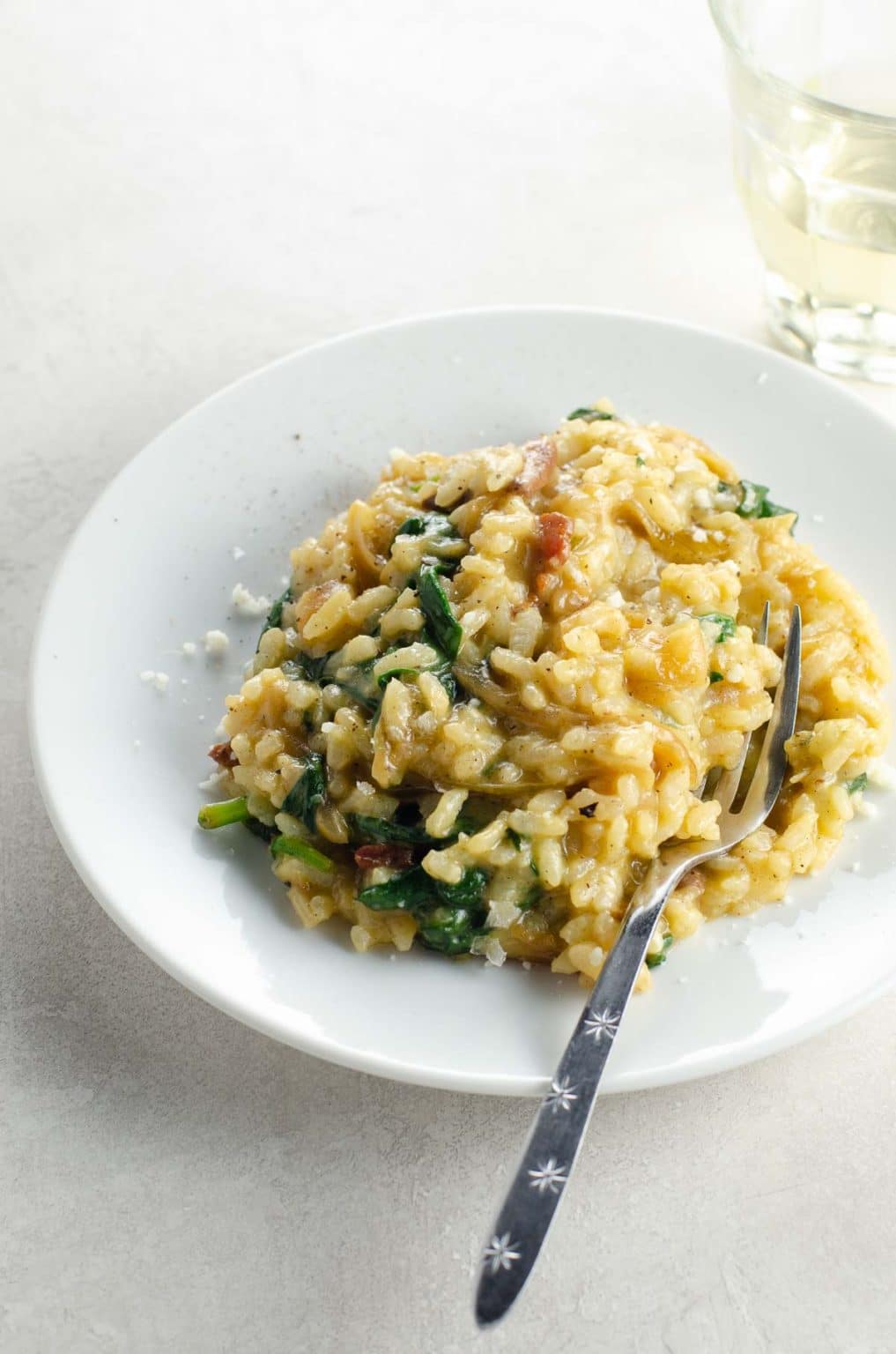 Caramelized Onion, Spinach and Bacon Risotto Umami Girl