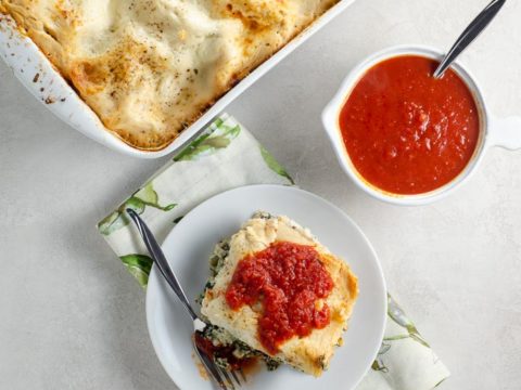 Spinach Lasagna with Portobellos and Bechamel Sauce 780 | Umami Girl