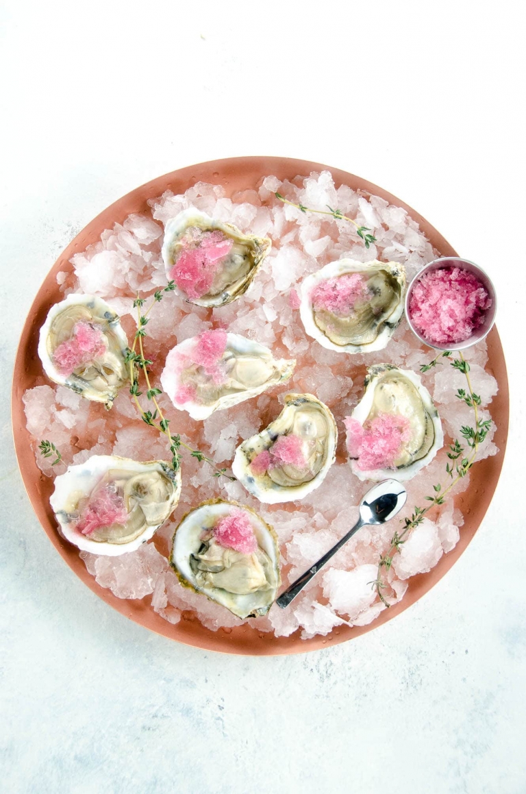 Oysters with Granita Umami Girl
