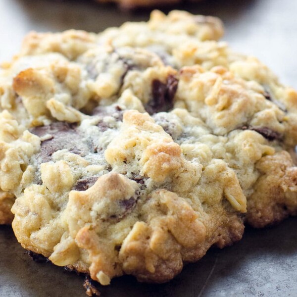 a neiman marcus chocolate chip cookie on a sheet pan
