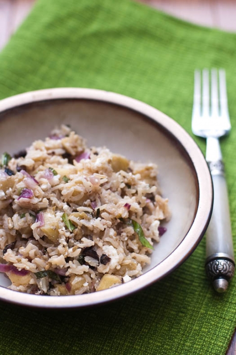 Savory Roasted Eggplant and Brown Rice Salad | Umami Girl