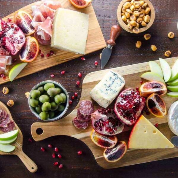 a beautiful meat and cheese platter (charcuterie board)
