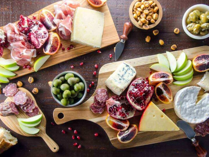 a beautiful meat and cheese platter (charcuterie board)