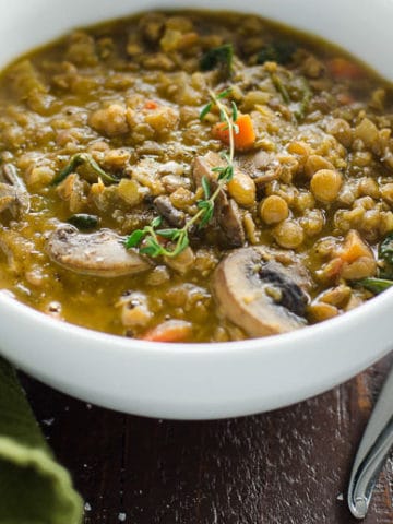 Lentil Stew with Mushrooms and Spinach | Umami Girl 780-2