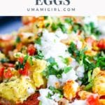 Peppers and Onions Scrambled Eggs Recipe Pin 2 _ Umami Girl
