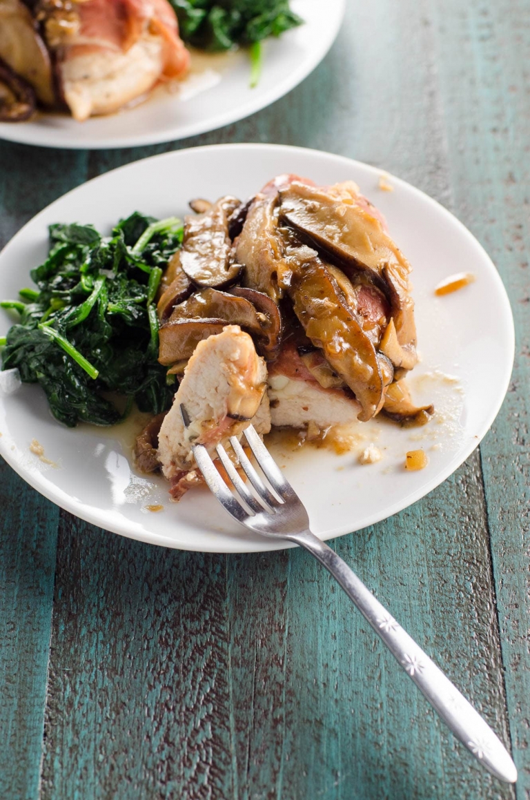 ProsciuttoWrapped Chicken with Mushrooms and Marsala Sauce Umami Girl