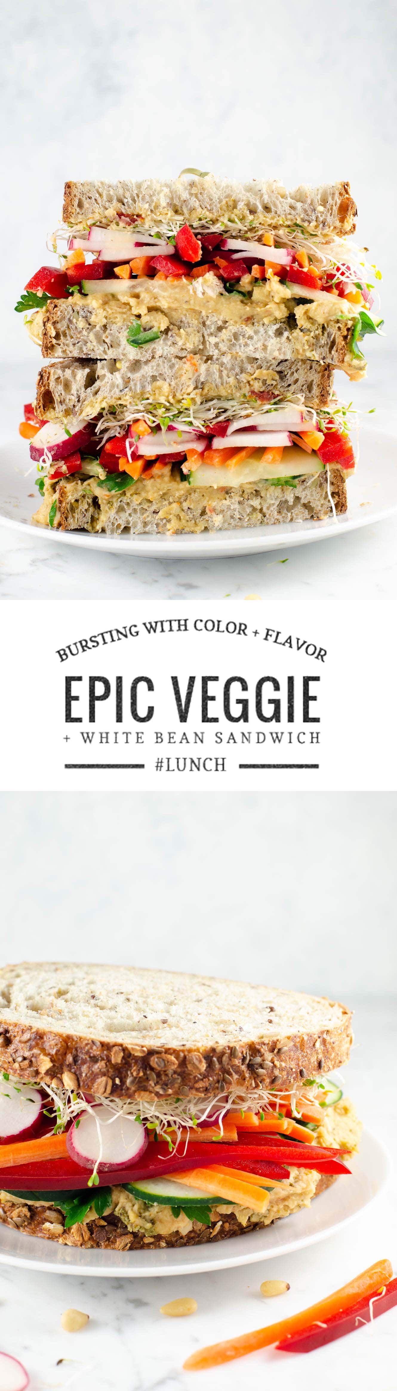 Epic Veggie Sandwich with White Bean Spread | Umami Girl
