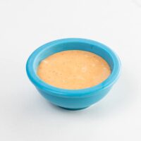 spicy sauce for sushi in a small bowl