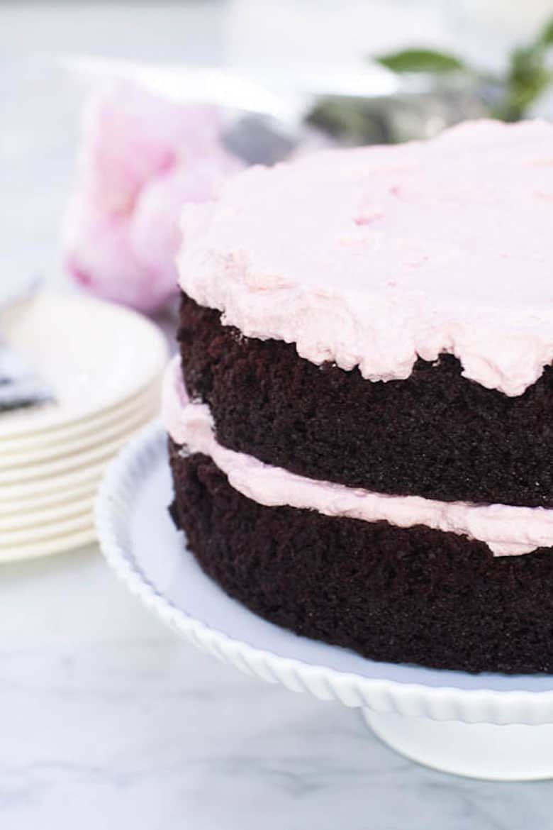 Vanilla Buttermilk Cake with Instant Fudge Frosting