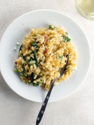 Caramelized Onion, Spinach and Bacon Risotto 780 | Umami Girl-2