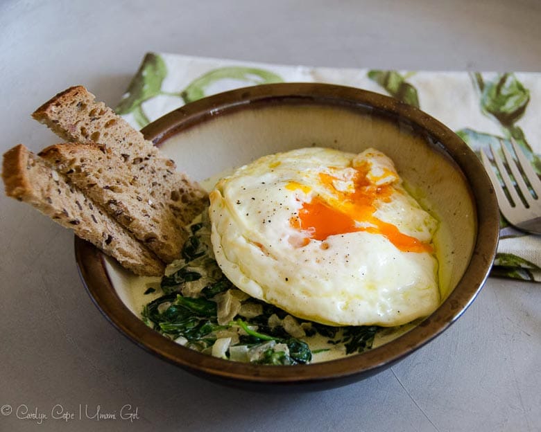 Fried Eggs with Creamed Spinach and Toast Soldiers 780 | Umami Girl