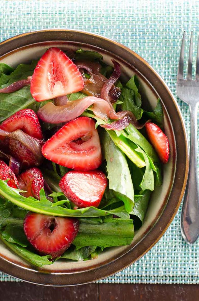 Balsamic Dandelion Greens Salad Umami Girl