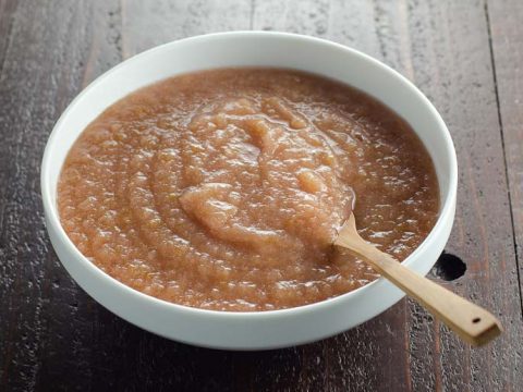 mom's homemade applesauce in a bowl