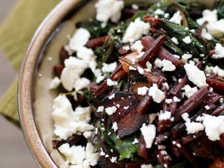 Beet Greens with Bacon and Feta Umami Girl