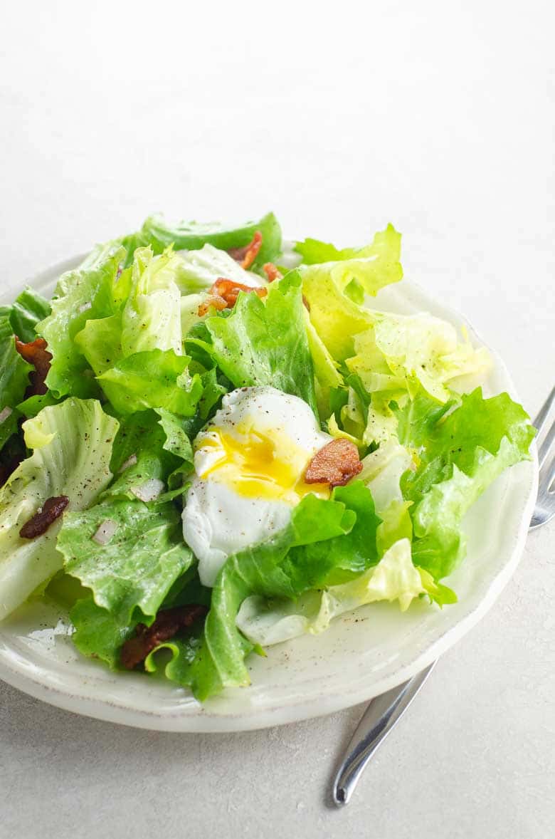 Salad Lyonnaise (Winter Greens with Poached Egg and Lardons) | Umami Girl 780-2