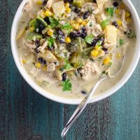 Chicken Poblano Soup with Corn, Black Beans and Potatoes | Umami Girl 780