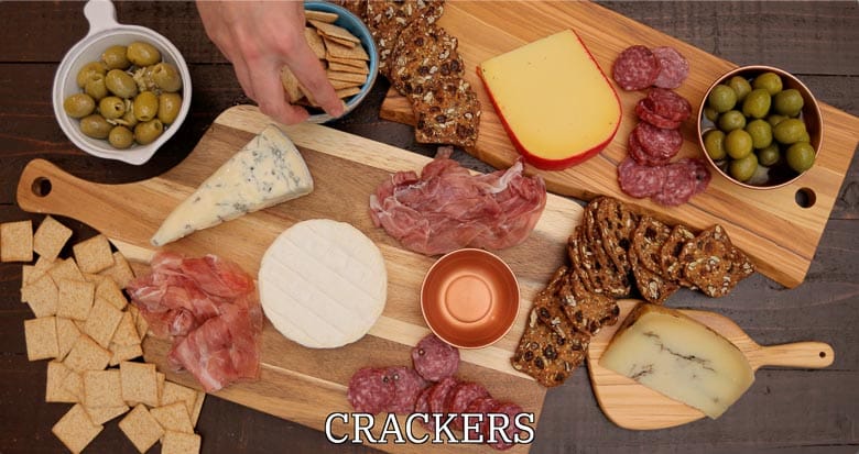 Crackers for a cheese platter