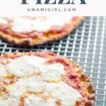 Naan pizza margherita flatbread on a cooling rack