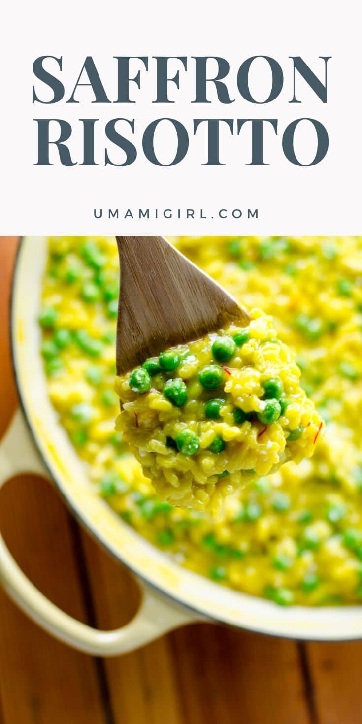 Saffron Risotto with Goat Cheese and Peas Umami Girl