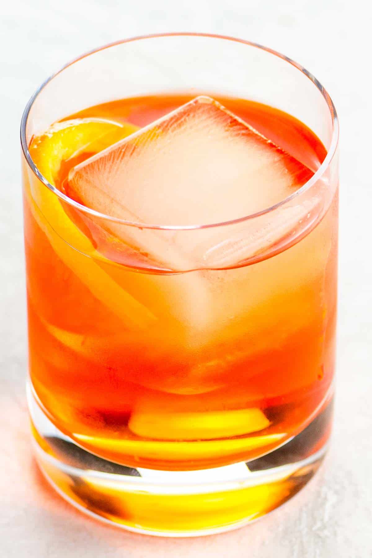 an unusual negroni in a glass