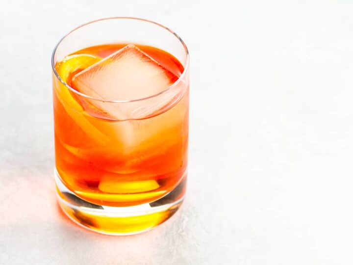 an unusual negroni in a glass