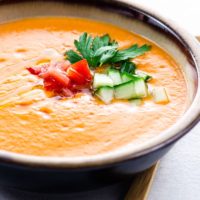 Andalusian gazpacho in a bowl