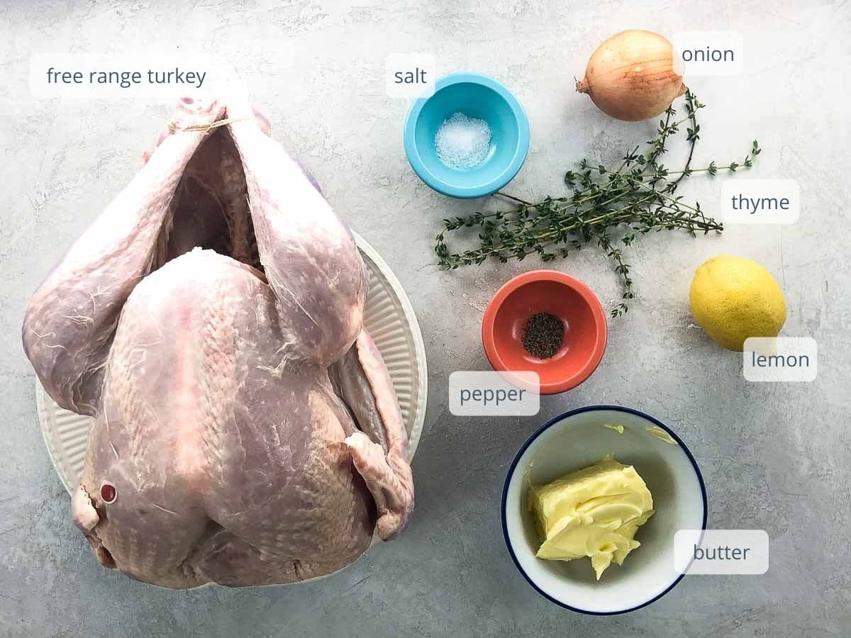 ingredients for roasting a whole thanksgiving turkey