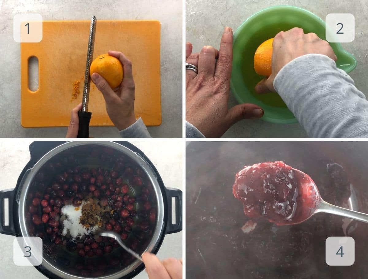 making cranberry sauce step by step