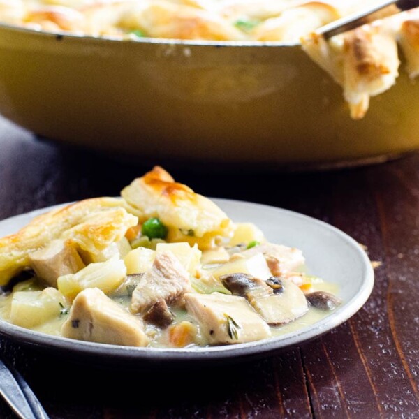 turkey pot pie on a plate