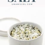 Herb salt in a ceramic crock