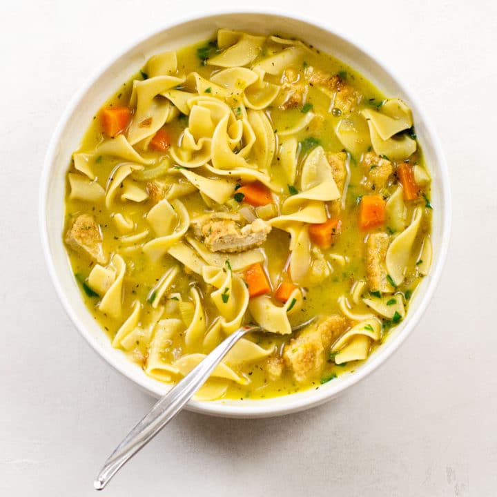 Vegan Chicken Noodle Soup - Veggies Don't Bite