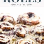 puff pastry cinnamon rolls in a glass baking pan
