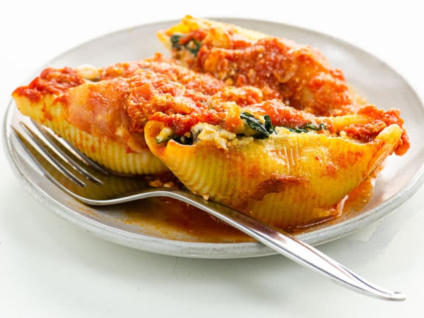 Stuffed Pasta Shells with Ricotta, Spinach, and Mushrooms Umami Girl