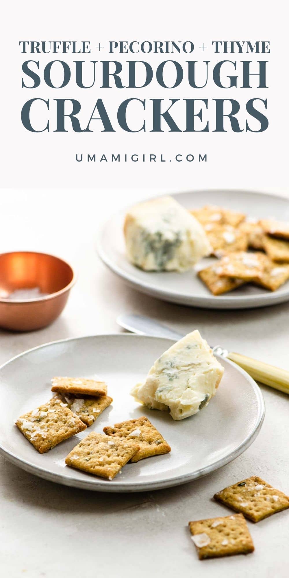Sourdough Crackers with Thyme, Truffle, & Pecorino Umami Girl