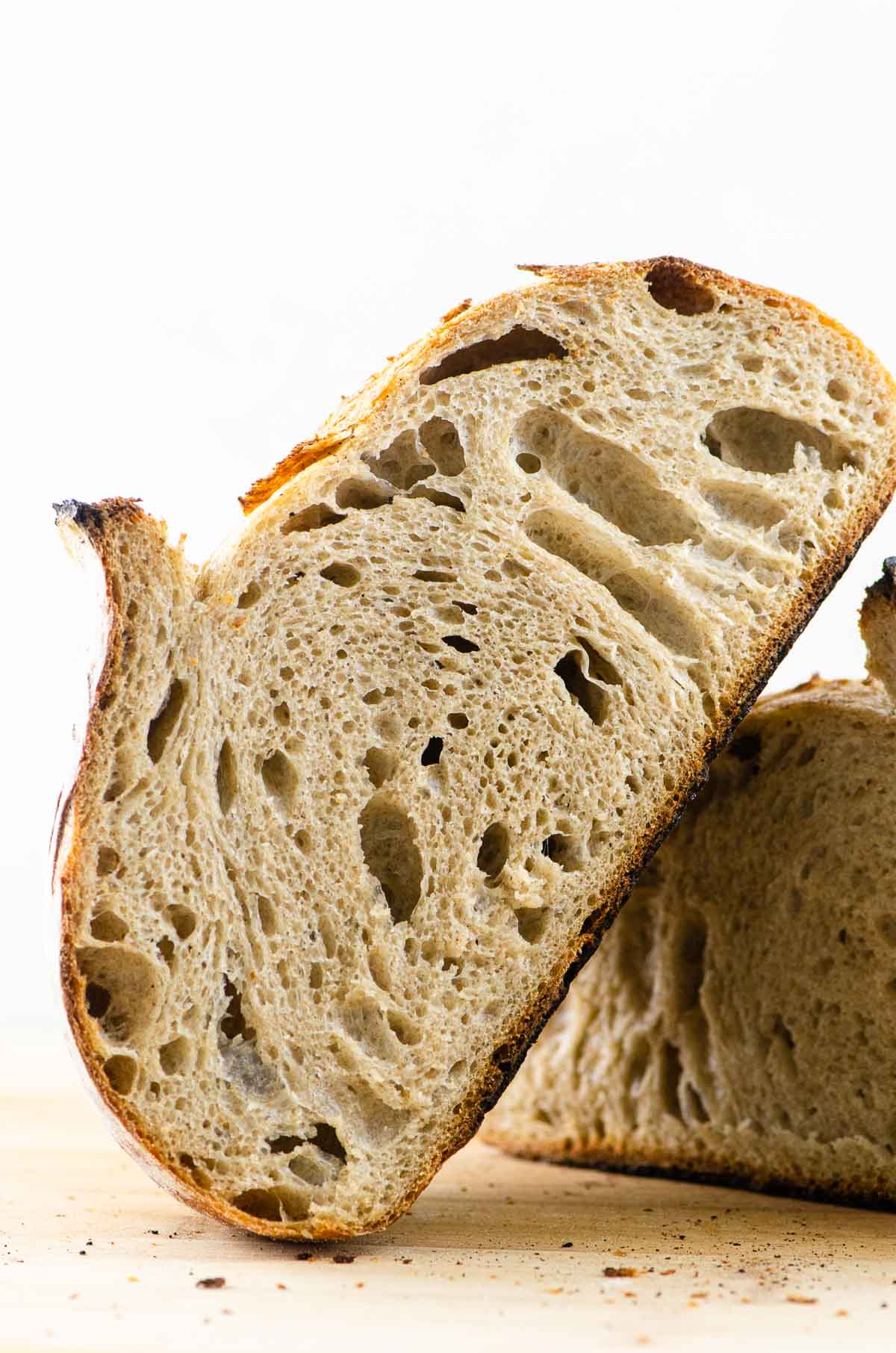 sourdough rye bread on a cutting board