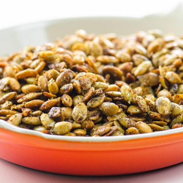spicy pepitas in a serving bowl