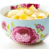 simple pear compote in a beautiful bowl (what to do with overripe pears)