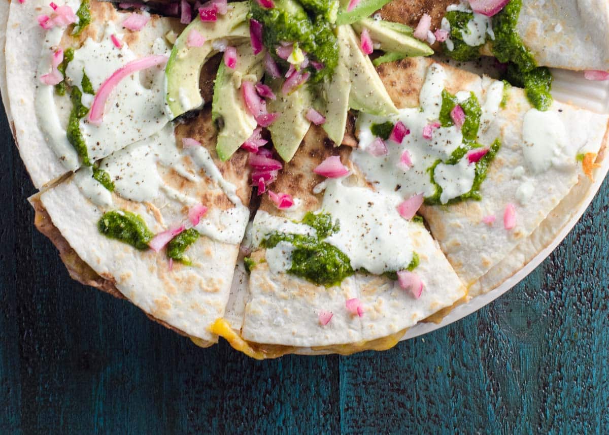 Refried Bean Quesadillas with Spinach Umami Girl