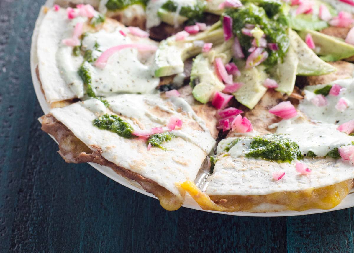 Refried Bean Quesadillas with Spinach Umami Girl