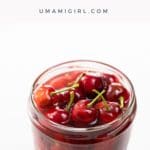 homemade maraschino cherries in a glass jar