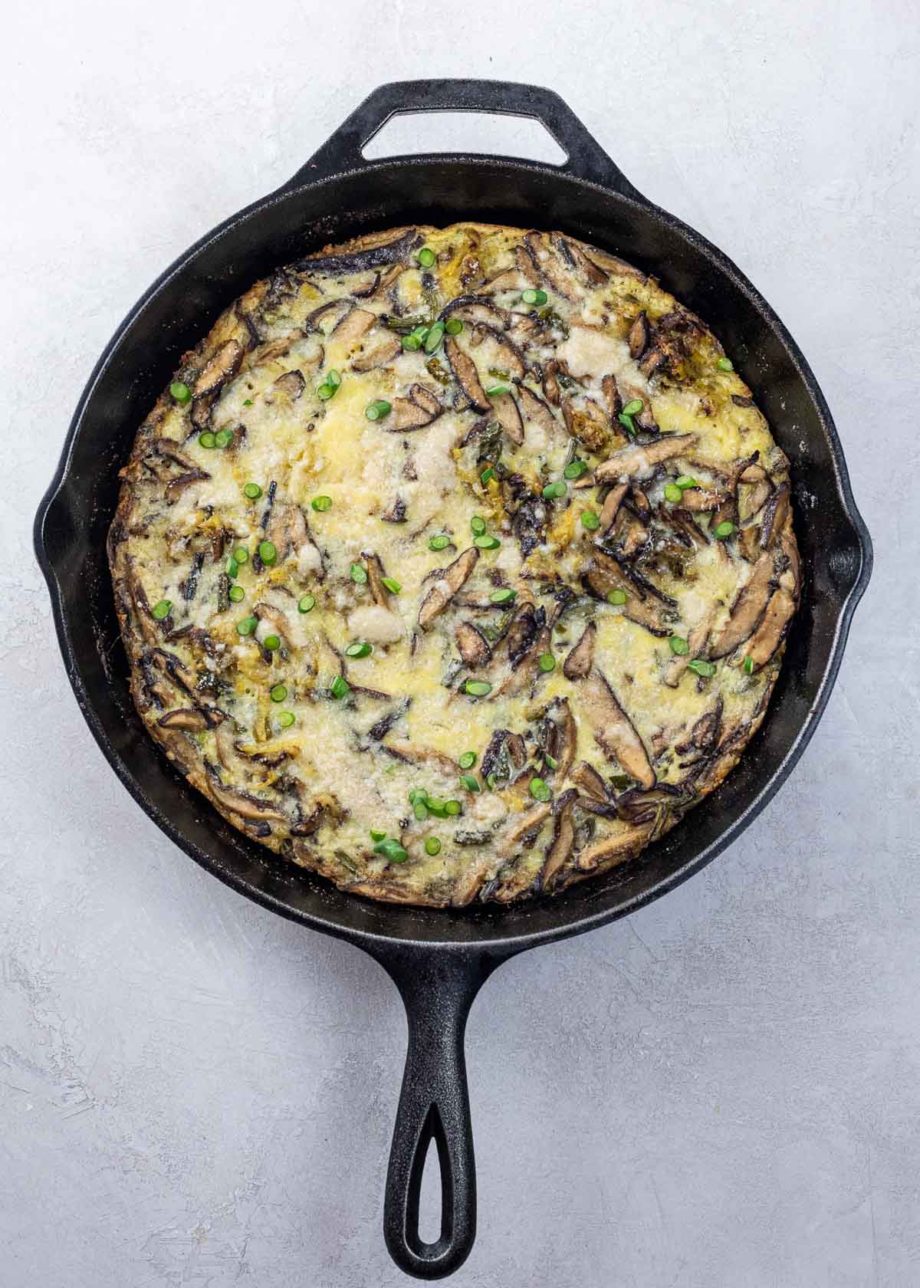 Savory Frittata with Potato, Shiitake, and Garlic Scapes Umami Girl