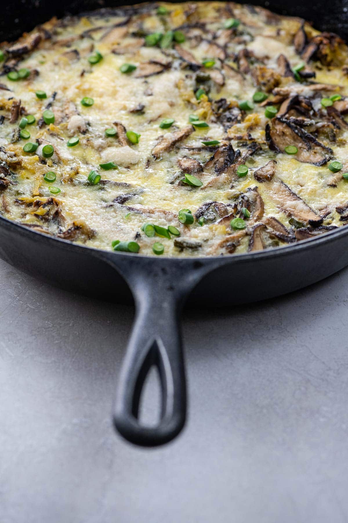 super savory frittata in a cast iron pan