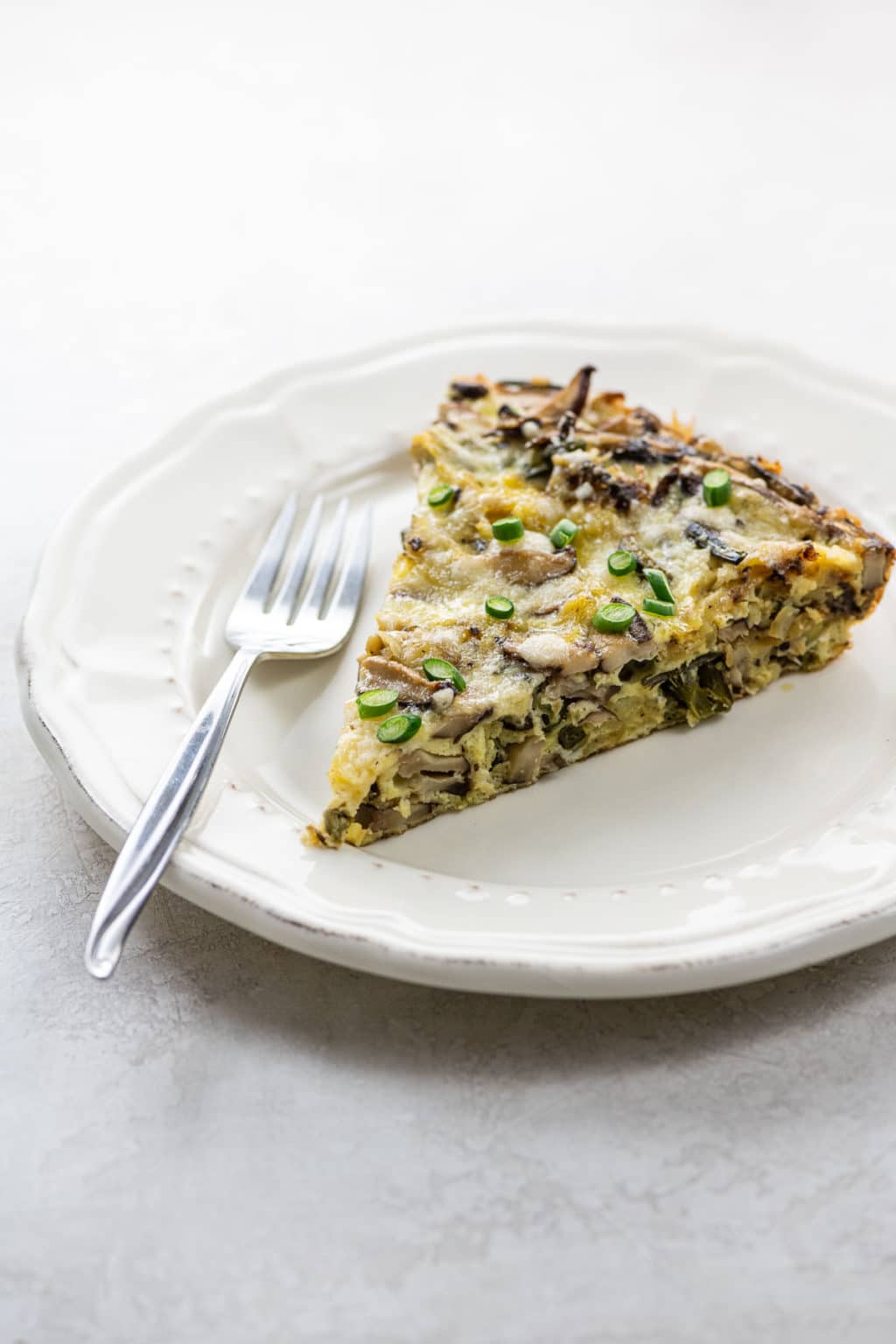 Savory Frittata with Potato, Shiitake, and Garlic Scapes Umami Girl