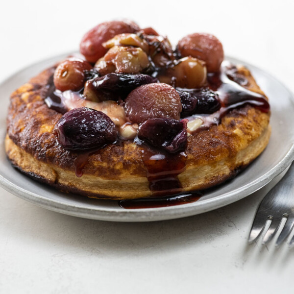 sweet grape tart on a plate