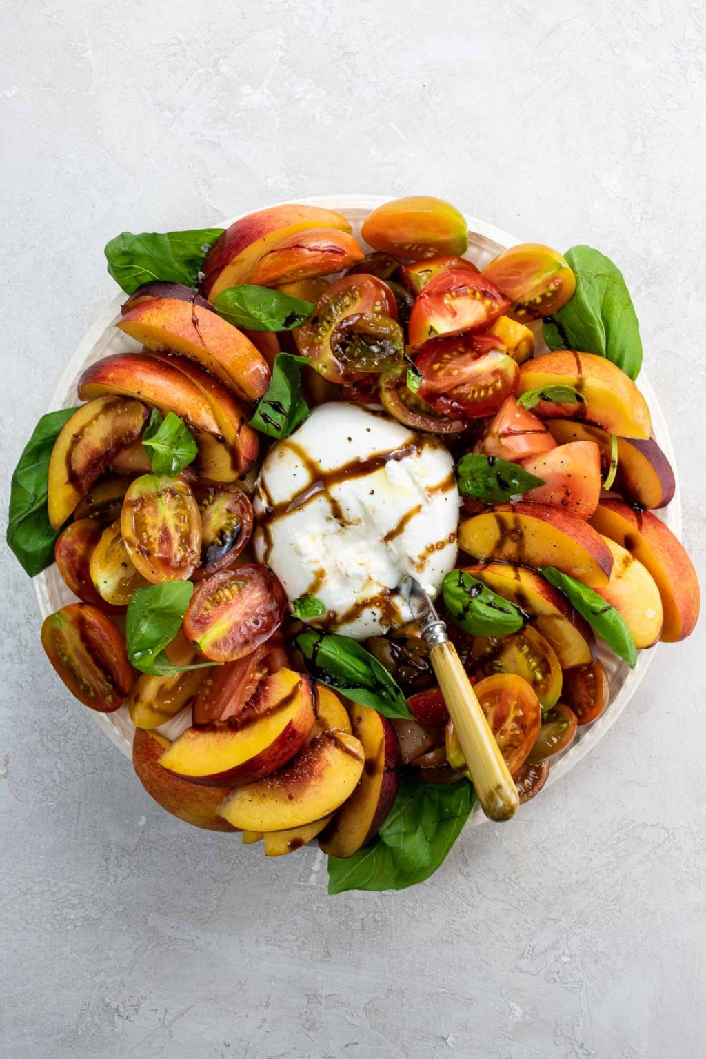 Tomato Nectarine Burrata Salad (Burrata Caprese Salad) Umami Girl